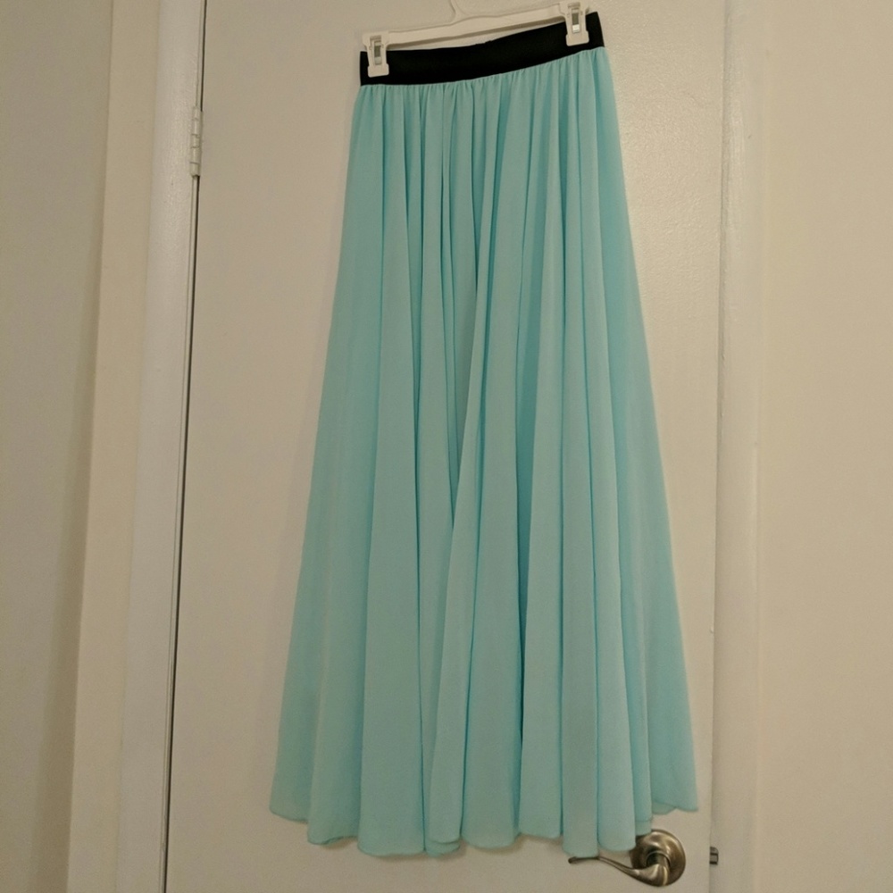 Mint green maxi skirt